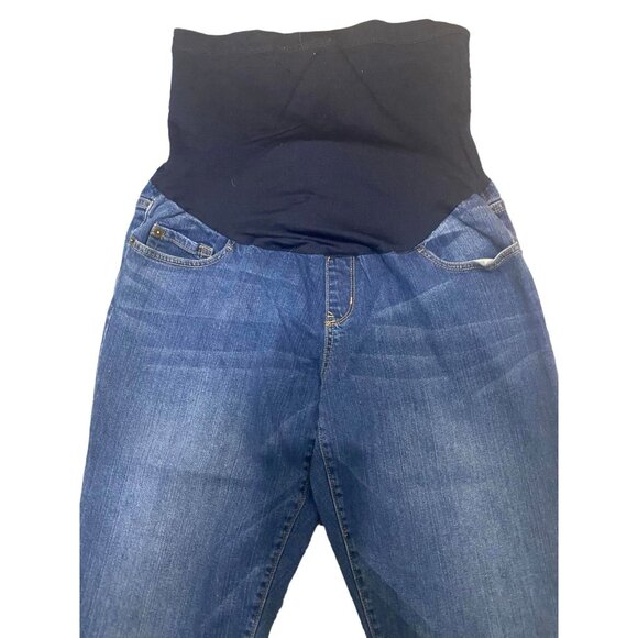 Liz Lange Maternity Jeans With Belly Band Womens Size 8 Stretch Denim 24" inseam - Picture 2 of 4